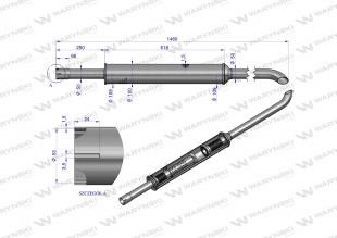 Tłumik 1460mm 5.6kg MF3 INOX WARYŃSKI - obrazek 3
