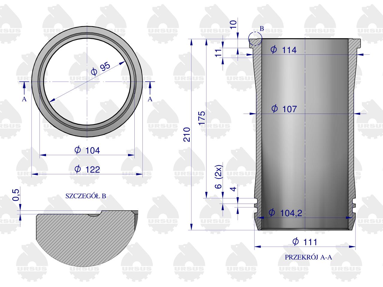 Zestaw naprawczy silnika 55110018 950116 C-360 (komplet) ORYGINAŁ URSUS - obrazek 4