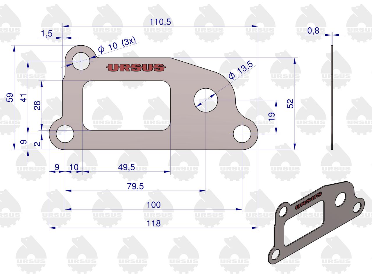 Uszczelka układu smarowania krążelit 0.8mm C-360 ORYGINAŁ URSUS