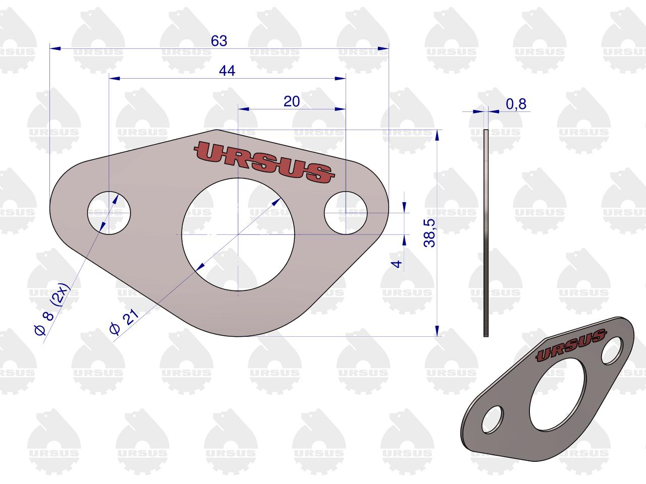 Uszczelka układu smarowania krążelit 0.8mm 50607310 C-360 ORYGINAŁ URSUS