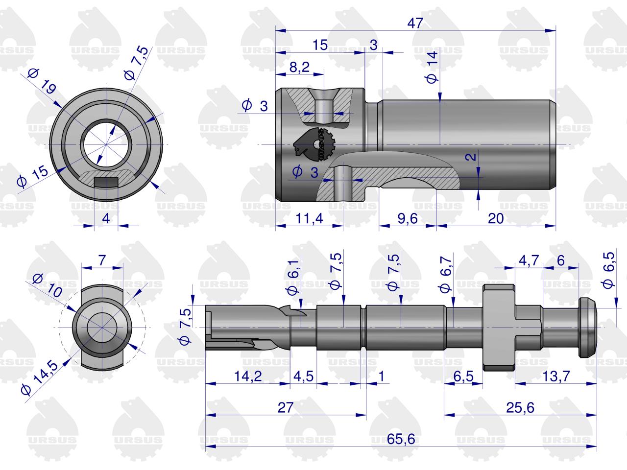 Element tłoczący pompy wtryskowej 132x58x92 C-330 FPE17A-7.5 ORYGINAŁ URSUS