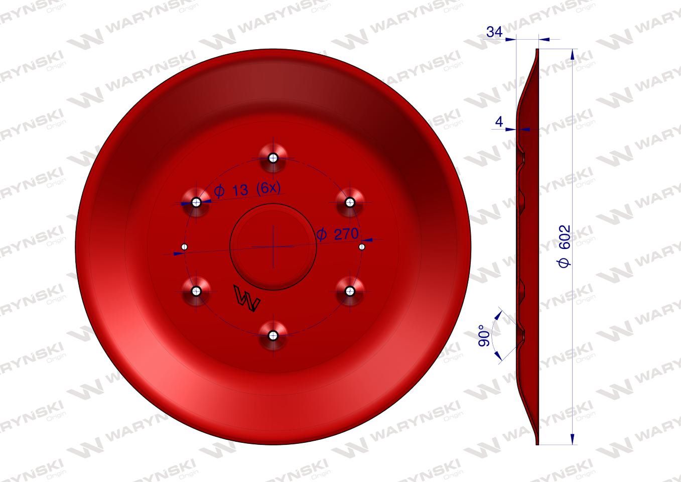 Talerz ślizgowy Kosiarka rotacyjna 1,35 m gr. 4 mm Waryński - obrazek 2