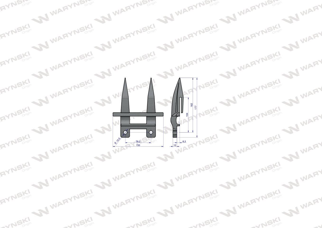 Bagnet palec podwójny hartowany zastosowanie New Holland 379720 Waryński - obrazek 5