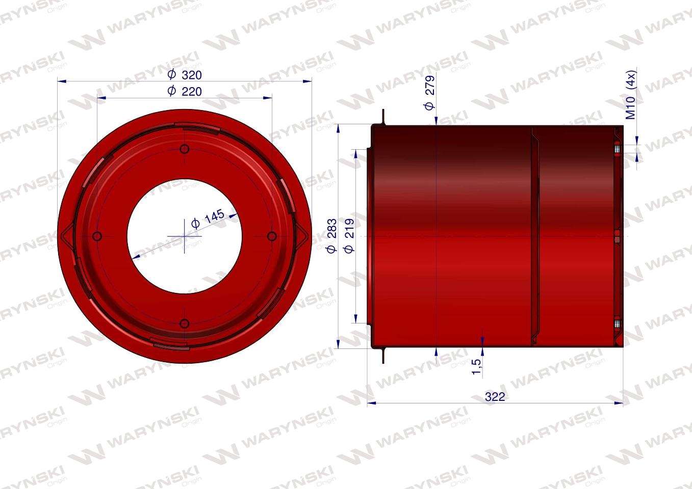 Osłona bębnowa Kosiarka rotacyjna blacha 1.5mm Waryński - obrazek 3