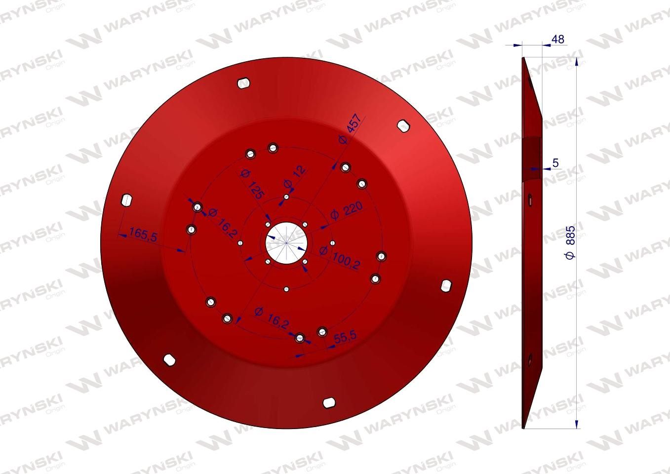Talerz roboczy Kosiarka rotacyjna 1,85 m gr. 5mm Waryński - obrazek 3
