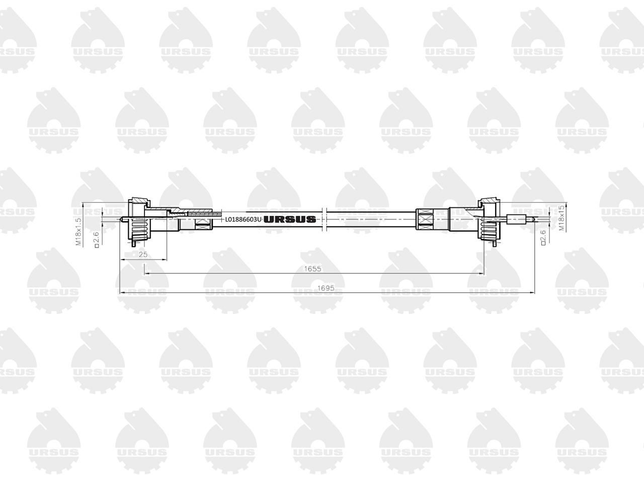 Linka – Licznika MTG (motogodzin) L-1655mm/1695mm (46657330) 40115212. 886603 C-360 ORYGINAŁ URSUS