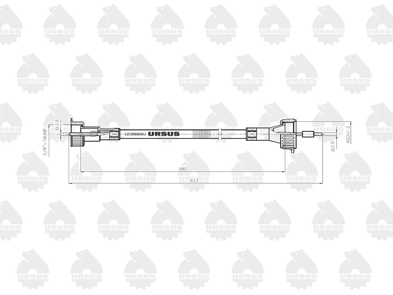 Linka - Licznika MTG (motogodzin) L-580mm 1667951M91 MF ORYGINAŁ URSUS - obrazek 2