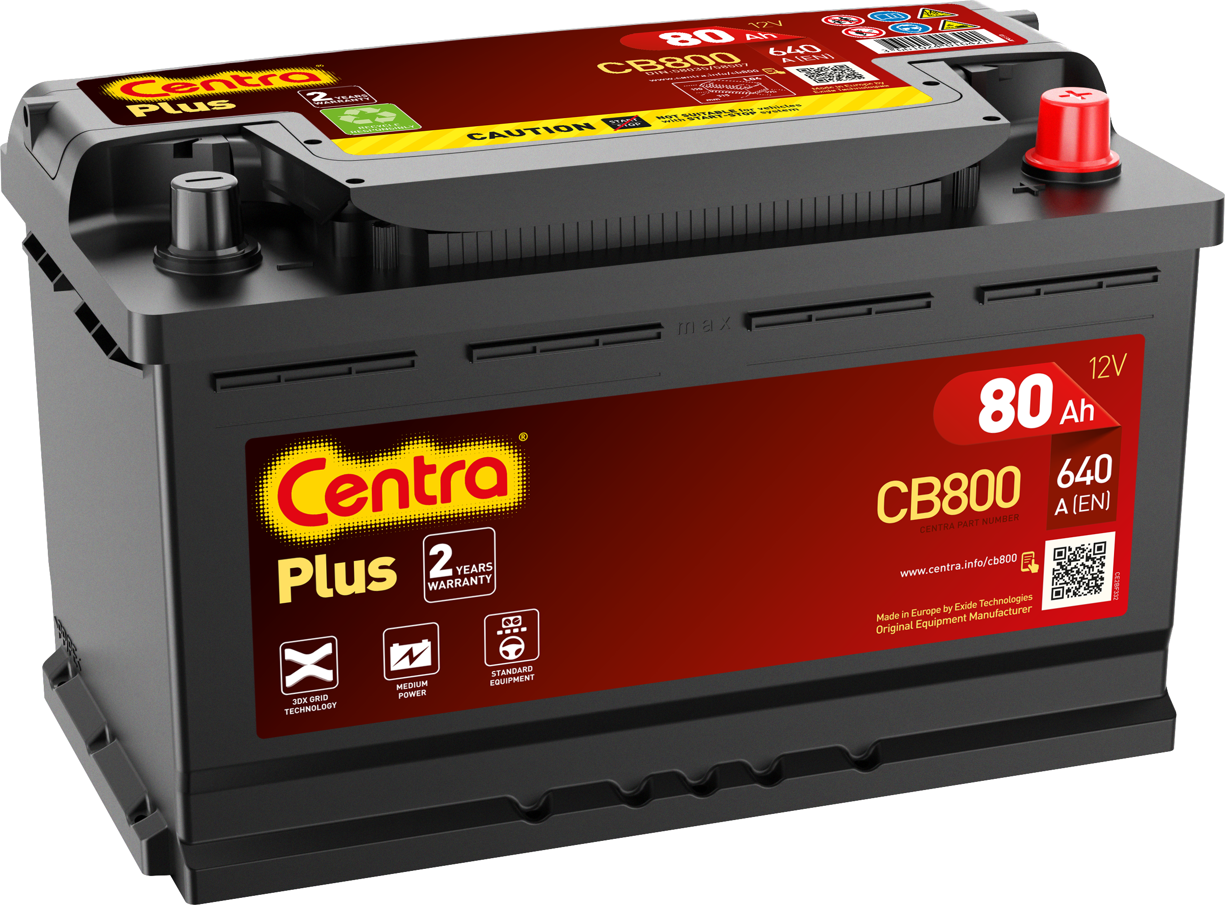 Akumulator Centra 12V80Ah 640A