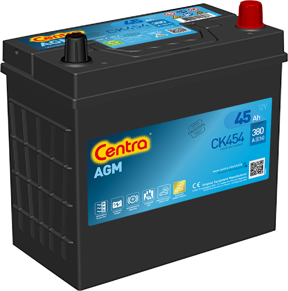 Akumulator Centra AGM 12V/45Ah 380A Prawy plus
