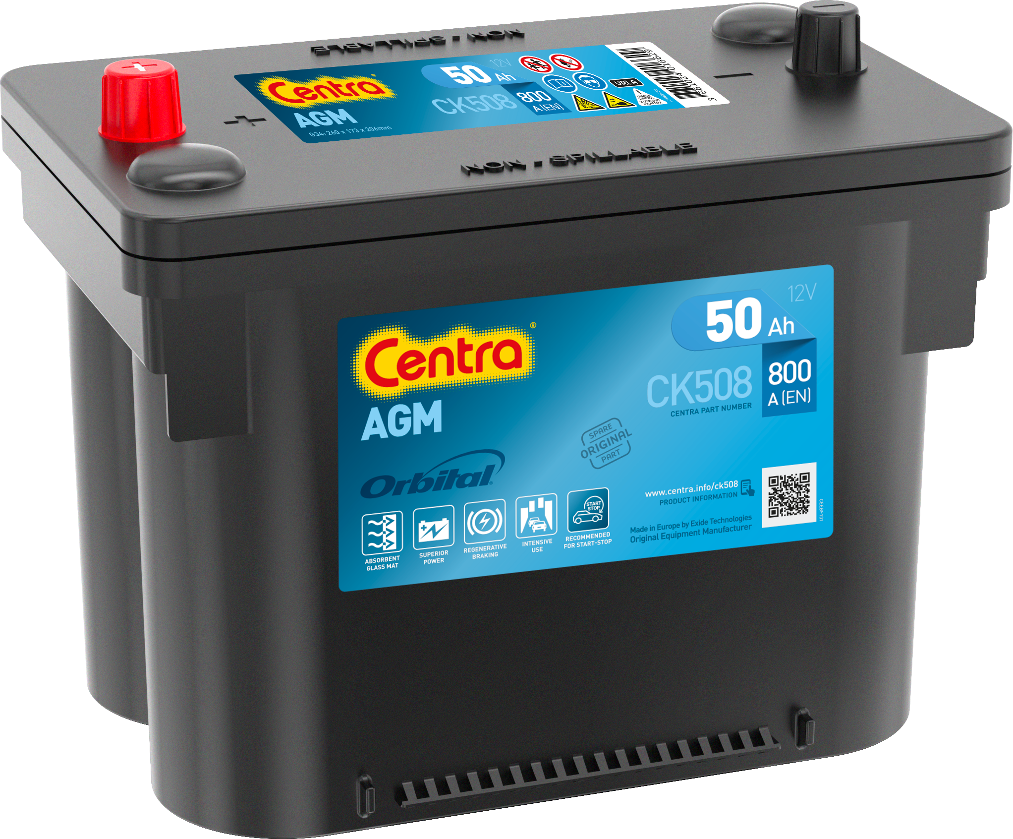 Akumulator Centra AGM 12V/50Ah 800A