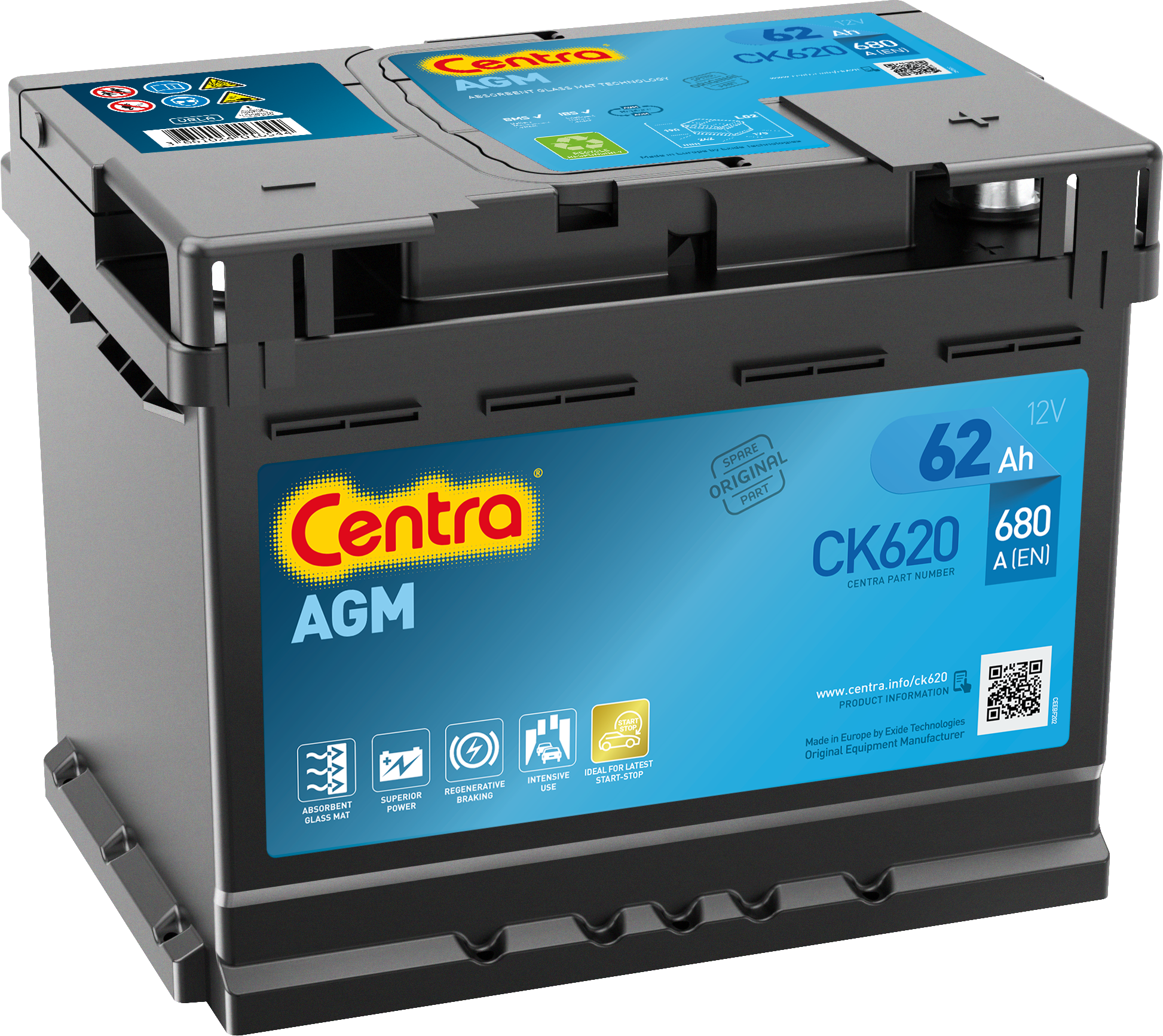 Akumulator Centra AGM 12V/62Ah 680A