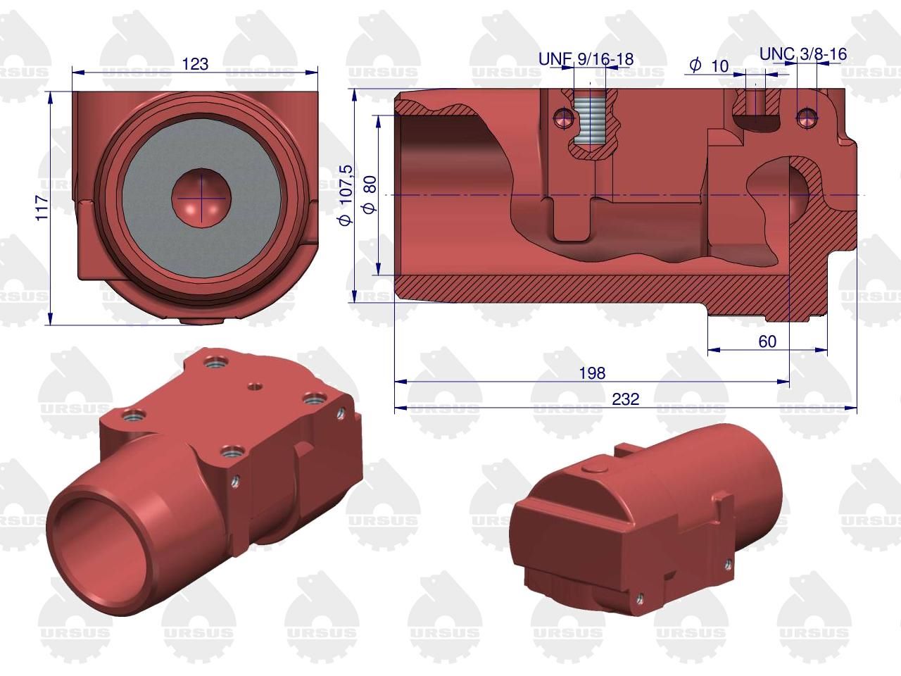 Cylinder podnośnika MF-3 ORYGINAŁ URSUS - obrazek 3